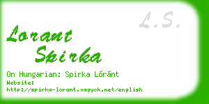 lorant spirka business card